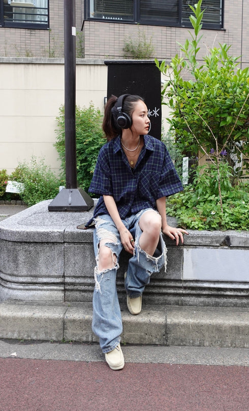 オーバークラッシュデニム